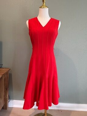 Calvin Klein Sleeveless Red Fit-and-Flare Dress size 2